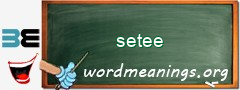 WordMeaning blackboard for setee